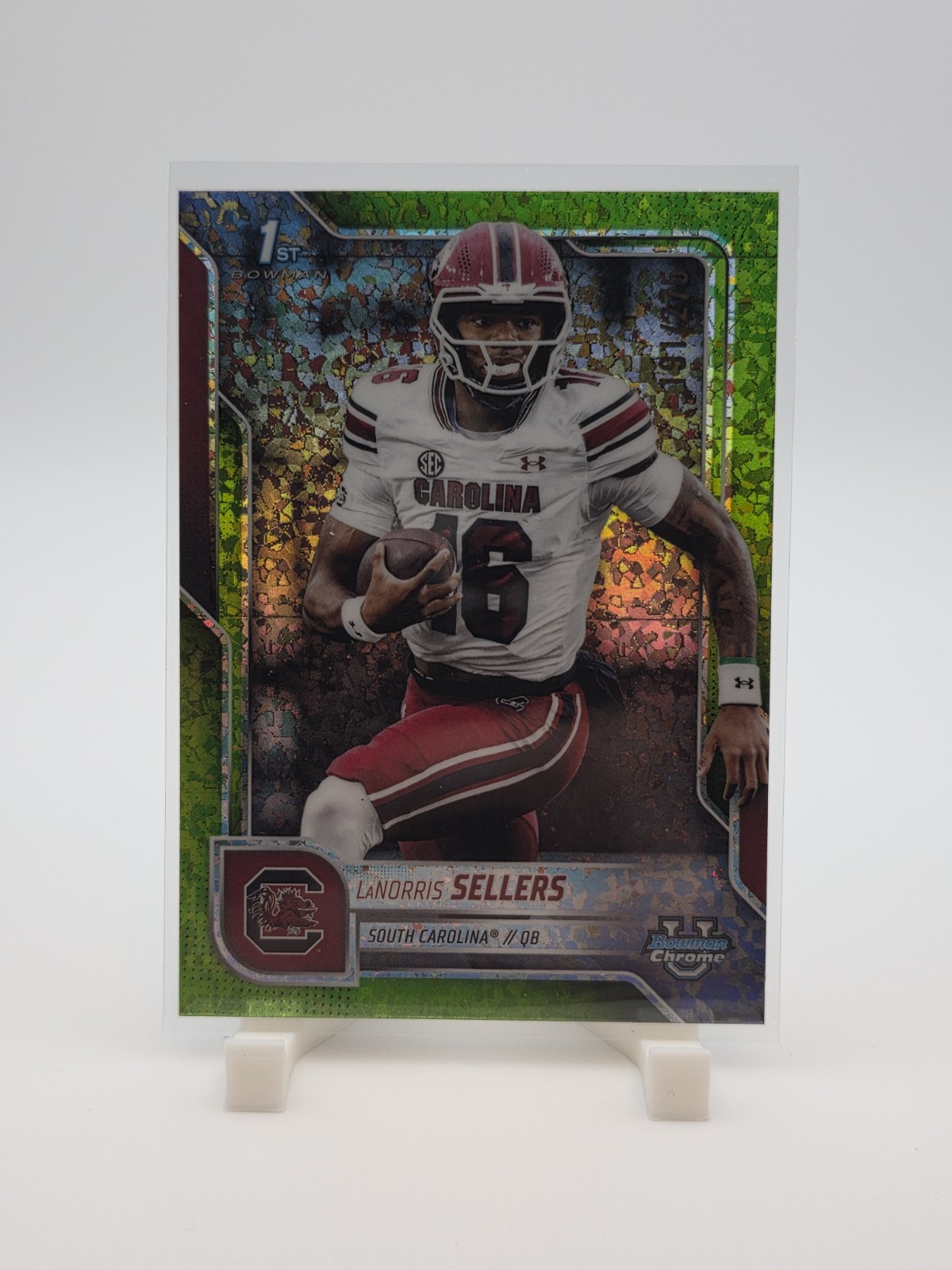 2025 Bowman Chrome U - LaNorris Sellers #168 1st Lime Green Mini-Diamonds /275