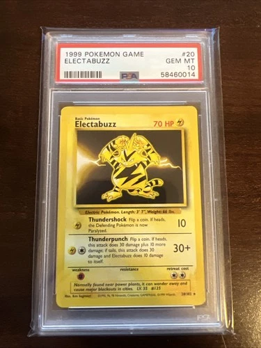 1999 Pokemon Base Set Unlimited #20 Electabuzz Gem Mt PSA 10