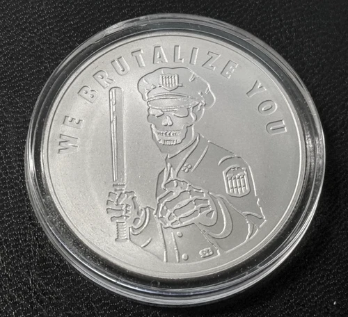 2016 We Brutalize You Silver Shield 1 Troy oz .999 Fine Silver Round COA
