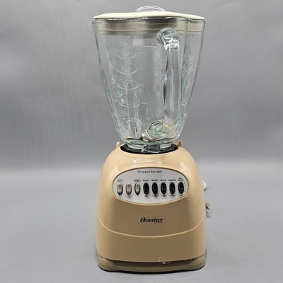 Osterizer 10 Speed Blender Beige Almond 450W Glass Jar 6630 Ice Crush