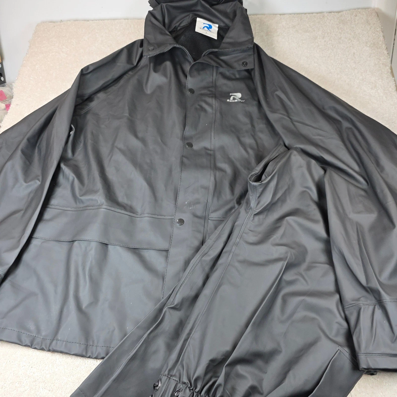 Rains Rain Suit 2 Pc Men Large Black Waterproof Jacket Pants Set Workwear
Opens in a new window or t