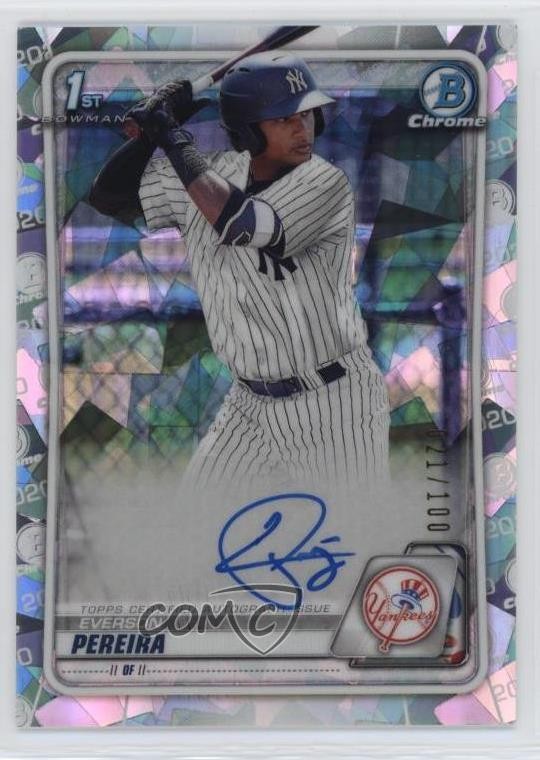 2020 Bowman Chrome Prospects Atomic Refractor /100 Everson Pereira #CPA-EP Auto