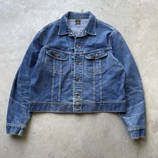Vintage 1970s Lee 101-J Denim Jacket Dark Indigo Wash Men  s Medium Trucker 48