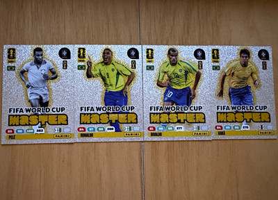 Panini FIFA World Cup Master Brasilien Foil Karten Lot (4) Pelé Ronaldo DB05-08