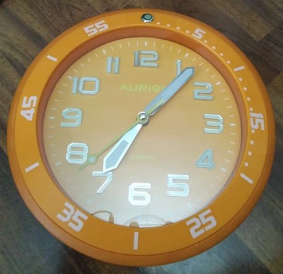 Auriol Wanduhr - Armbanduhr Zifferblatt Stil Quarz, leuchtend orange