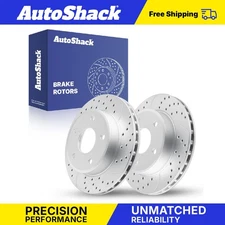 Front Drilled Slotted Brake Rotors Pair for Ram Dakota Mitsubishi Raider