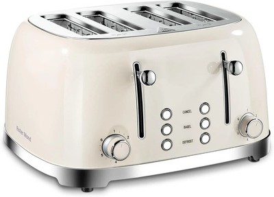 Roter Mond Retro 4 Slice Toaster with Bagel Defrost