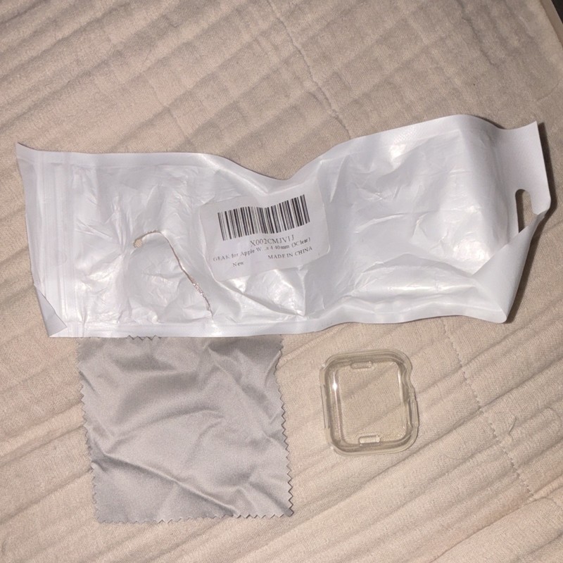 Clear Anti-Scratch Case Cover for Apple Watch Series 7 38mm w/ Cloth