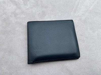 MSRP $2125 Hermes MC² Copernic Compact Men's Wallet, Full Leather, Navy, Hermès