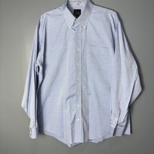 JoS. A. Bank Executive Collection Blue Pinpoint Cotton Button Down Shirt 17-36