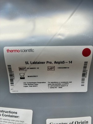 New, Thermo Scientific 5L Labtainer Pro, Aegis5-14, Cat PL30022.12