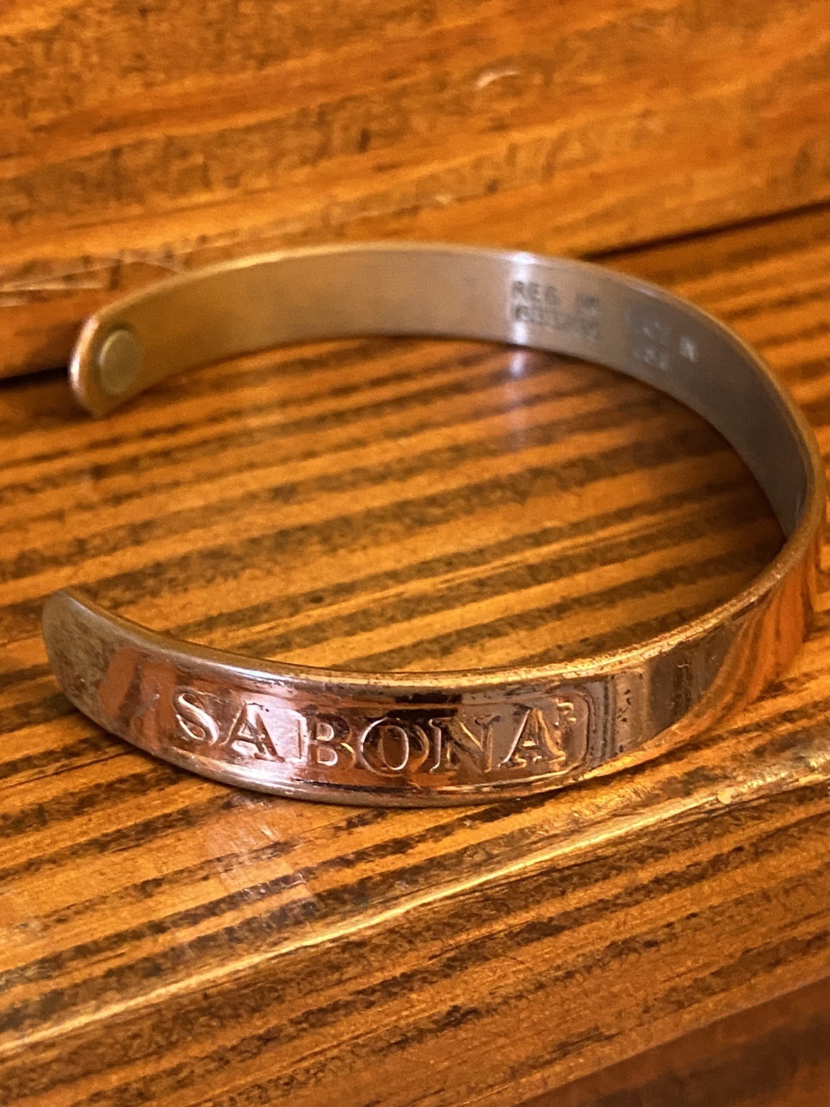 Vintage Signed Sabina Solid Copper Cuff Braclet - image 1