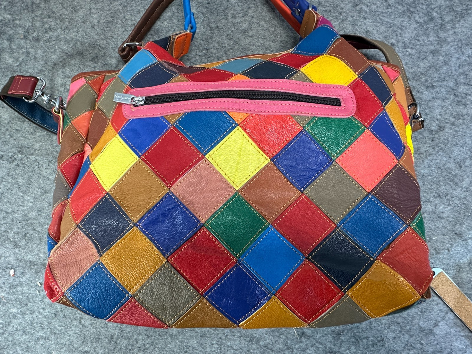 Ameri Leather Flower Patchwork Bag / Purse, Hobo … - image 11