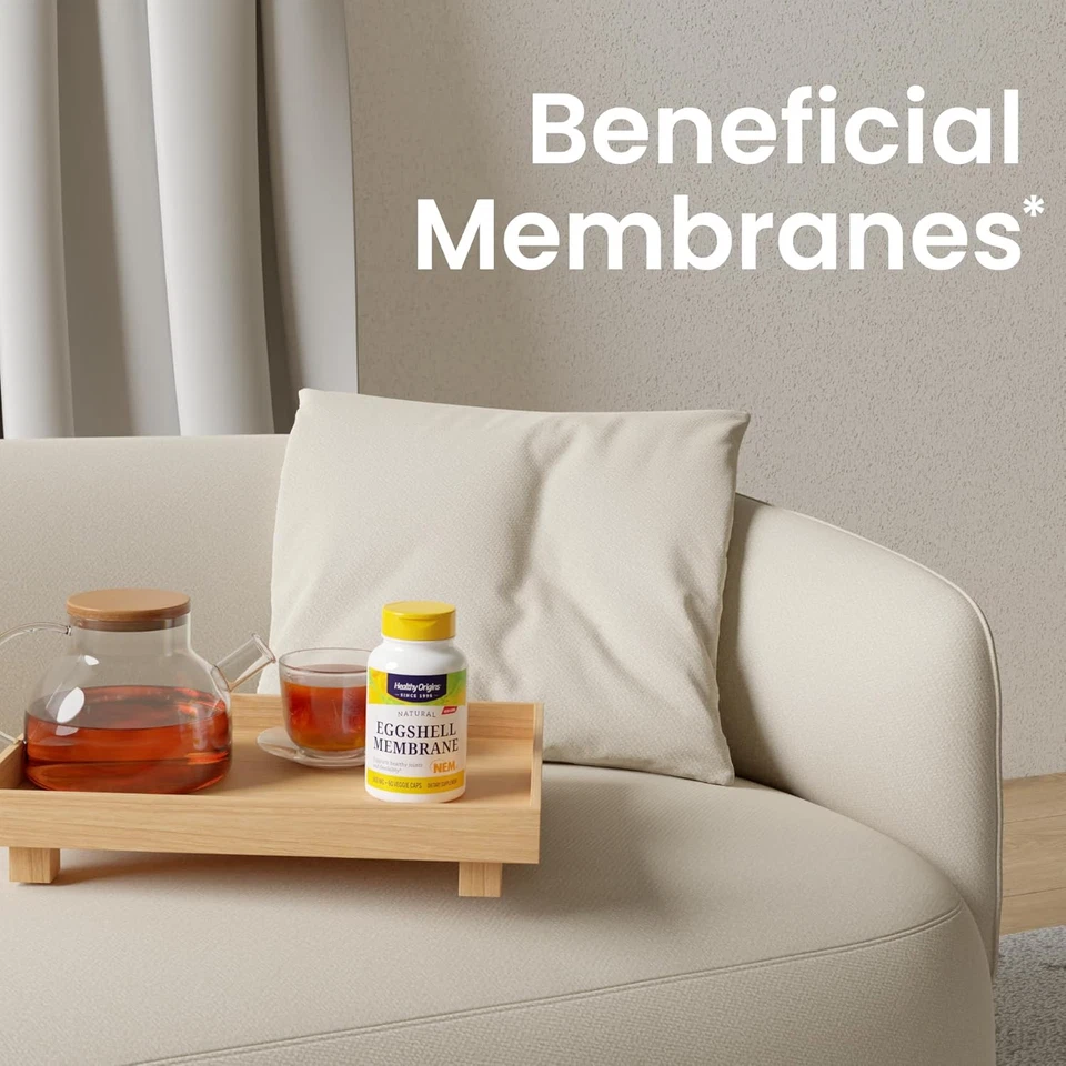 Membrana de cáscara de huevo 500 mg (NEM, no transgénica, sin gluten, soporte articular), 120 vegetales Foto 4 de 4