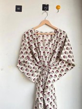 100% Cotton Caftan Indian Handmade Printed Kaftan Beach ,Floral Night Dress