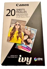 Canon ZINK Photo  Paper 2" x 3" for Canon Ivy mini photo printers  20 Sheets