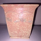 Roseville Cremona circa 1927 Pink 74-6 Vase Flared Rim Raised Leaf Band Mint