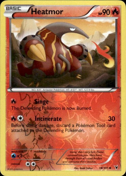 Pokemon Reverse Holo Heatmor Noble Victories 18/101 LP