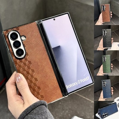 For Samsung Galaxy Z Fold 5 6 7 Case PU Leather Hinge Protective Cover Shell