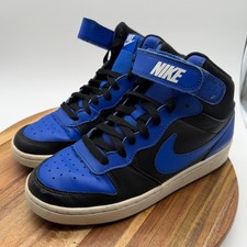 Nike Court Borough Mid 2 Size 6 1/2Y Hyper Royal Black Sneakers 0616