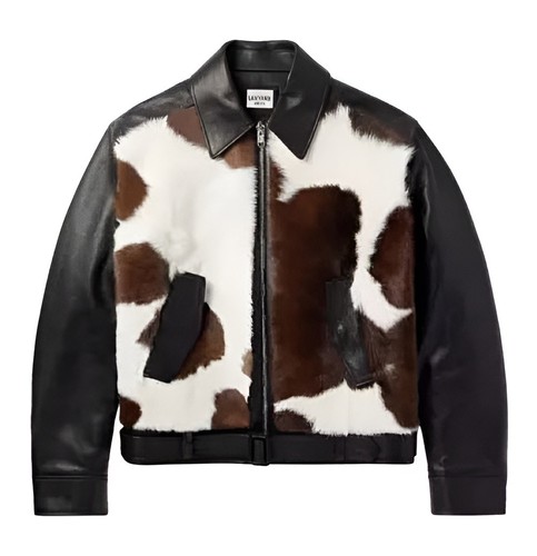 Genuine Cowhide Hair-On Leather Jacket for Men and Women Western Unisex Jacket