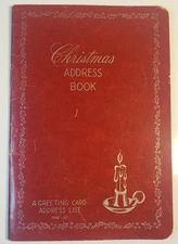 Vintage CHRISTMAS ADDRESS BOOK 1954 Greeting Card Address List Unused Register