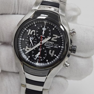 Seiko 7T62-0BK0 Sportura Chronograph Alarm Quartz Analog Men's