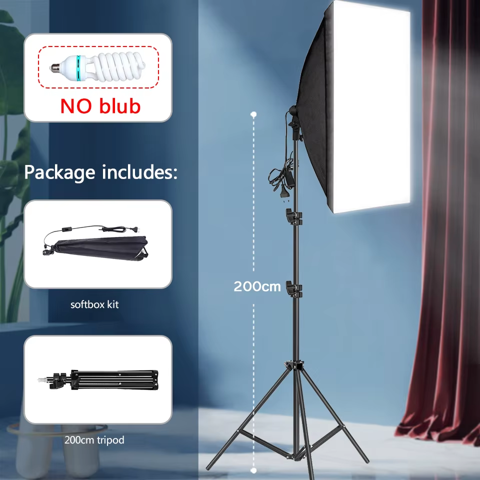 Professional Photography Softbox Lighting Soft Box with Tripod E27