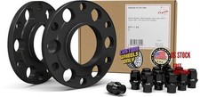 2 Pcs Hub Centric Billet Wheel Spacers Kit with Lugs Aftermarket Lug Kit Black