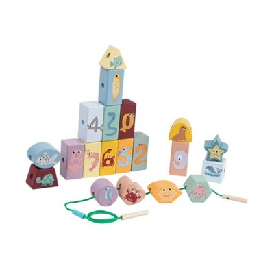 Lacing Beads Early Educational Hand Eye Coordination Color Perception Stringing