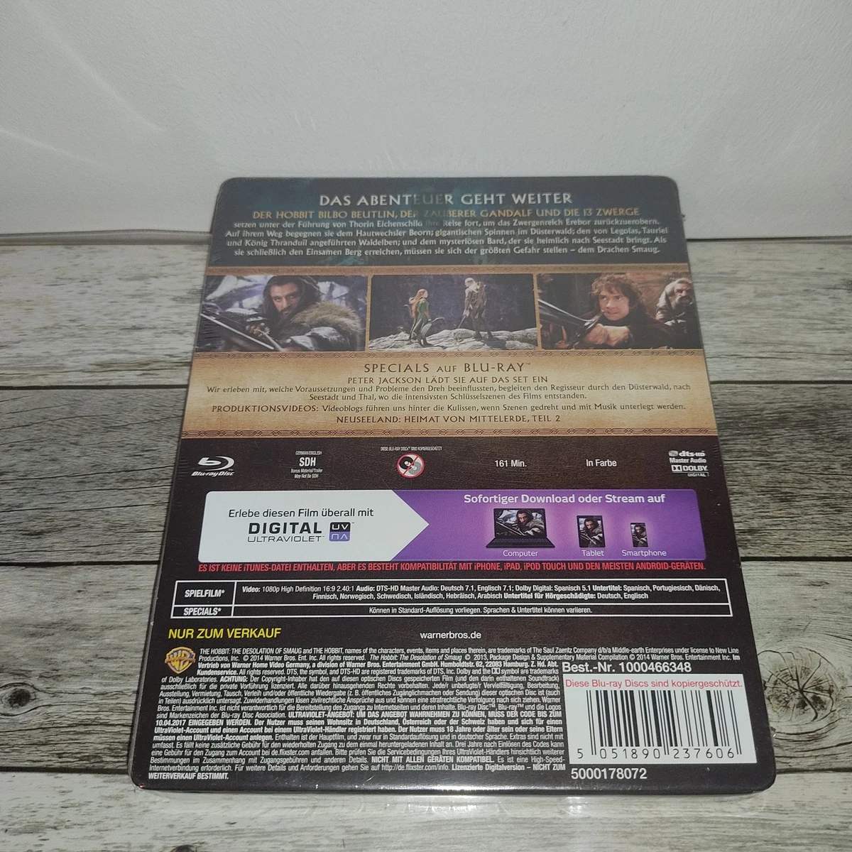 El Hobbit: La desolación de Smaug STEELBOOK [Blu-ray] - NUEVO