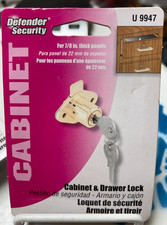 NEW PRIME LINE U 9947 DEFENDER Desk Drawer Cabinet Lock 7/8" BRASS