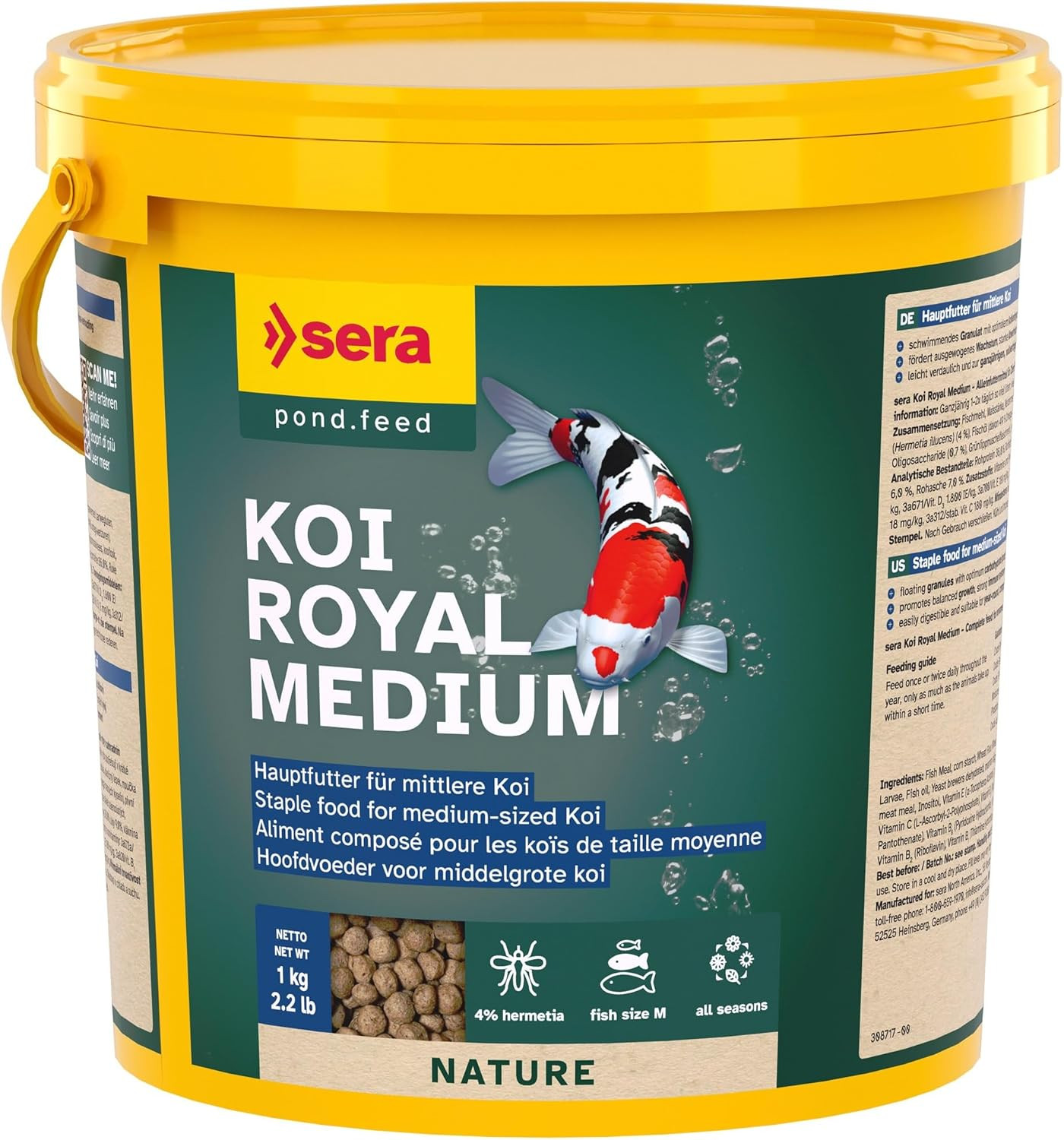 Mangime Carpe Koi Sera Royal Medium 3.800 Ml | Cibo Professionale