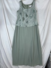 Jeanne Alexander Blue Sequins Evening Dress Size 16W  Jewelry Wedding Party