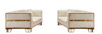 WeißE Textilgarnitur Designer Polstersofas Edle 2X 3-Sitzer Couchen