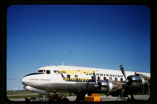 1950s Kodachrome Slide of SAS Scandinavian Airlines Douglas DC-6B Aircraft