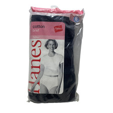 Hanes Vintage 8 Women's Her Way Cotton Briefs NEW 3 Pair Package Black 2005