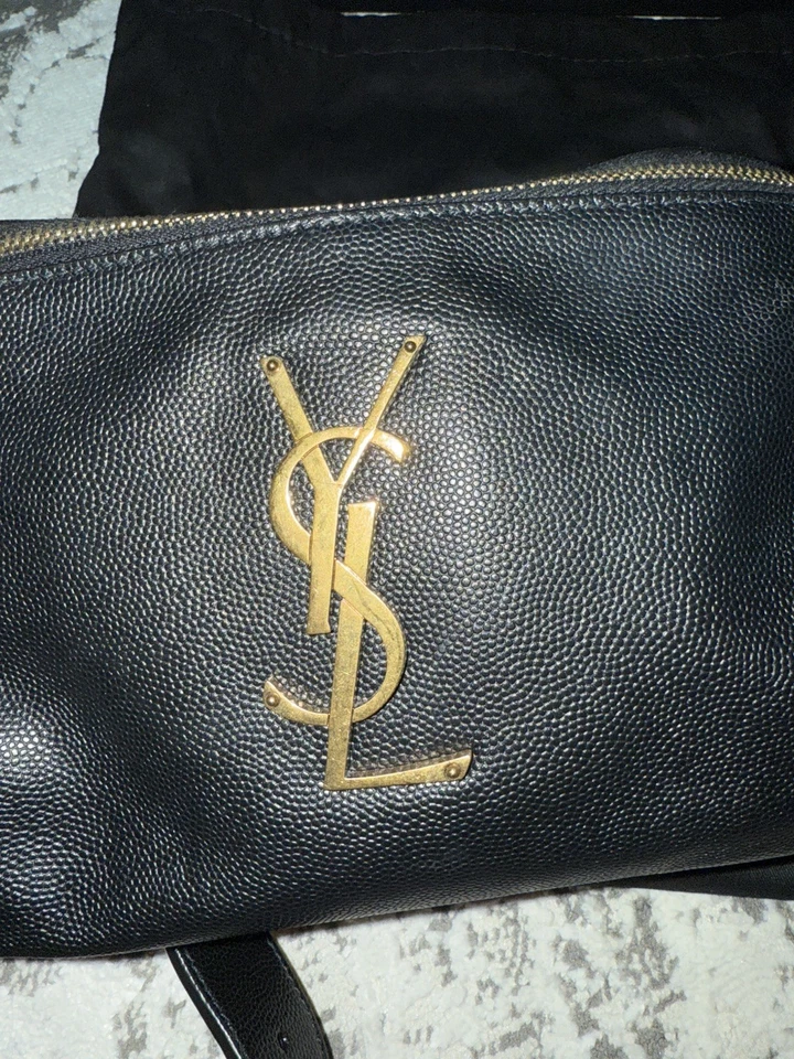 SAINT LAURENT YSL Cassandre Grano De Poudre Cuero Cinturón Bolso Cartera Riñonera Foto 3 de 4
