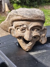 Pre Columbian Vera Cruz Pottery Old Fire God Head Huehueteotl Drain Spout Finial