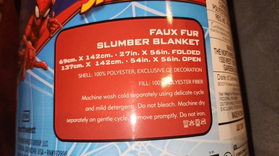 Saco de dormir/manta suave reversible Spiderman juvenil; Northwest Company Foto 2 de 4