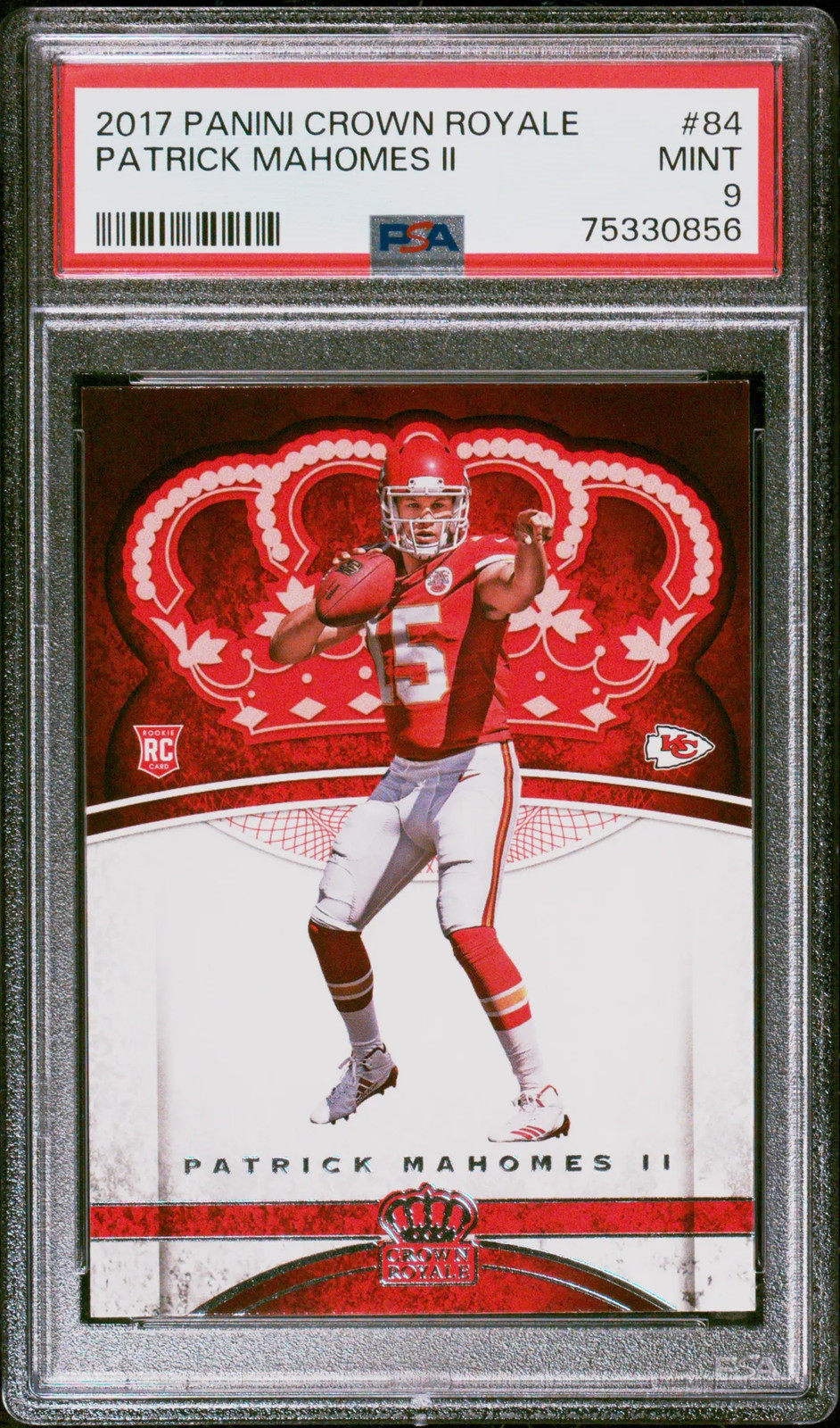 2017 Panini Crown Royale Patrick Mahomes II #84 PSA 9