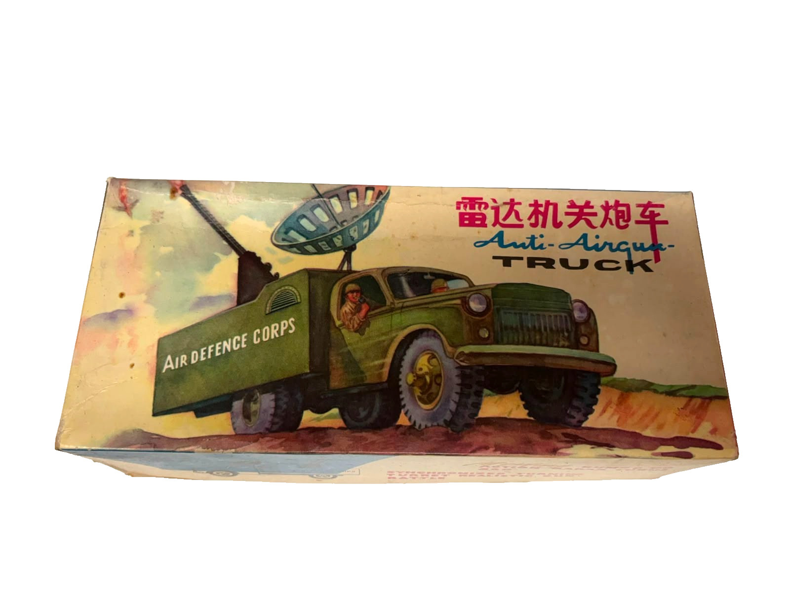 SCATOLA D'EPOCA Vintage Anti Aircraft Truck Camion Militare Anni 70-80