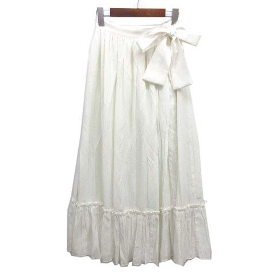 Supreme Lala Supreme.La.La. Jupe longue nœud latéral rayonne taille élastique blanche M occasion