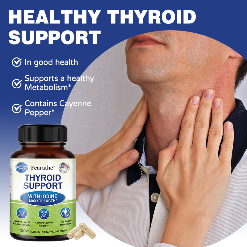 Fearathe Advanced Thyroid Support - 120 Capsules With Bladderwrack, Iodine, L-Tyrosine For Metabolism & Energy 3 thumbnail image