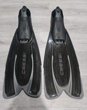 Adult Cressi Agua Full Foot Snorkel Fins Black/Gray - Sizes 7/8