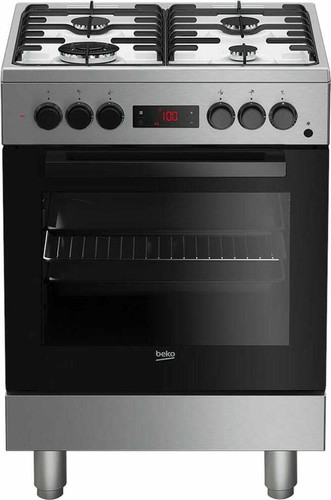 Cucina a Gas 4 Fuochi Beko con Forno Elettrico Grill 60x60 cm Inox FSE  62110 DXF | eBay