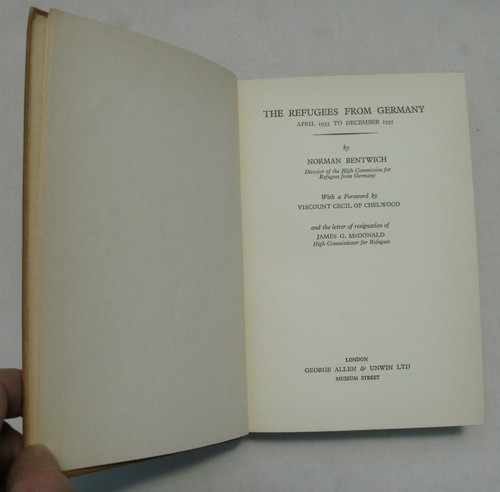 The Refugees From Germany April 1933 to December 1935 by Norman Bentwich 1936 - Picture 4 of 10