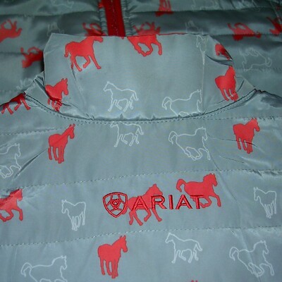 Gilet D'équitation Ariat Réversible – Gris/Rouge – Fille 9-10 Ans – Occasion