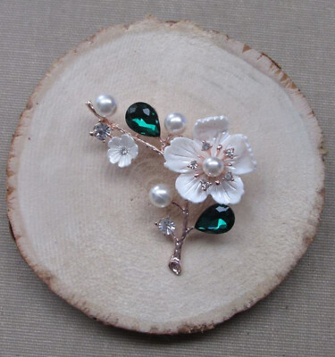 Broche Nacre Cadeau femme - Bijou en Nacre Broche Fleurs Broche russe en Nacre