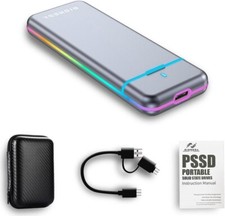 Gioneda 1TB Portable External SSD RGB USB 3.1 TypeC 1000Mb/s Shockproof PSSD-4